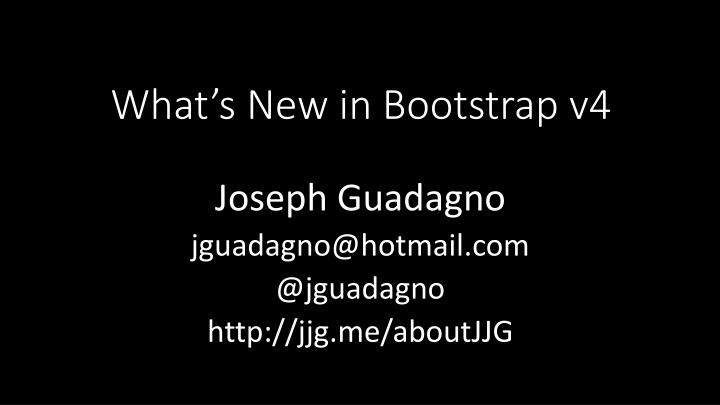 what s new in bootstrap v4