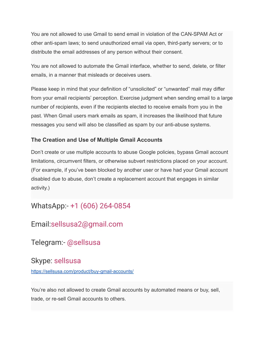 you are not allowed to use gmail to send email