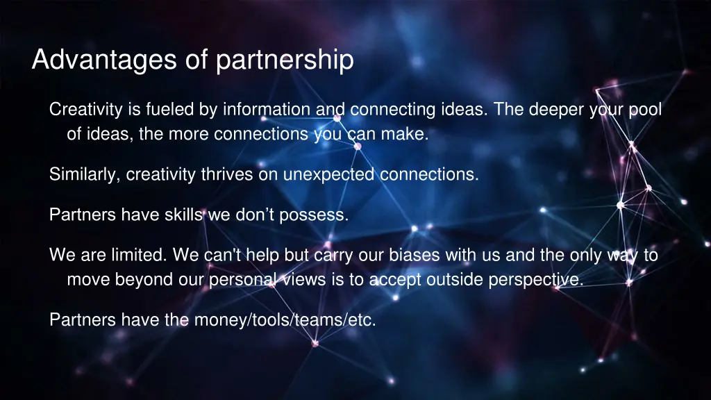 advantages of partnership 4