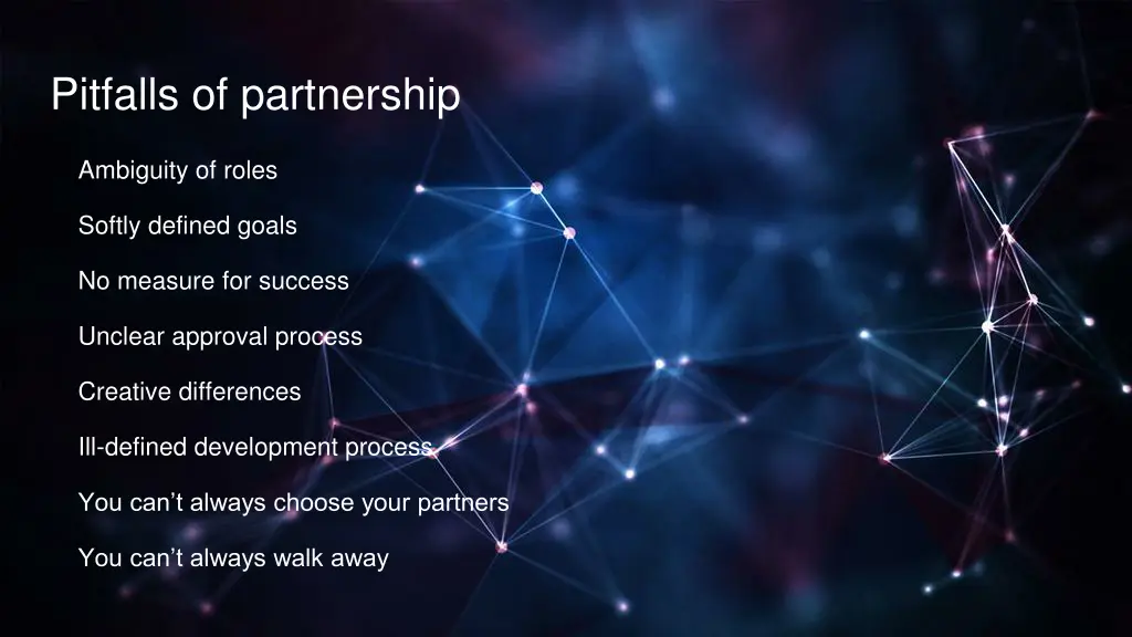 pitfalls of partnership