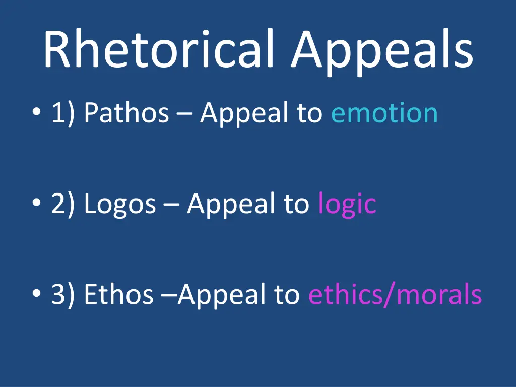 rhetorical appeals 1 pathos appeal to emotion