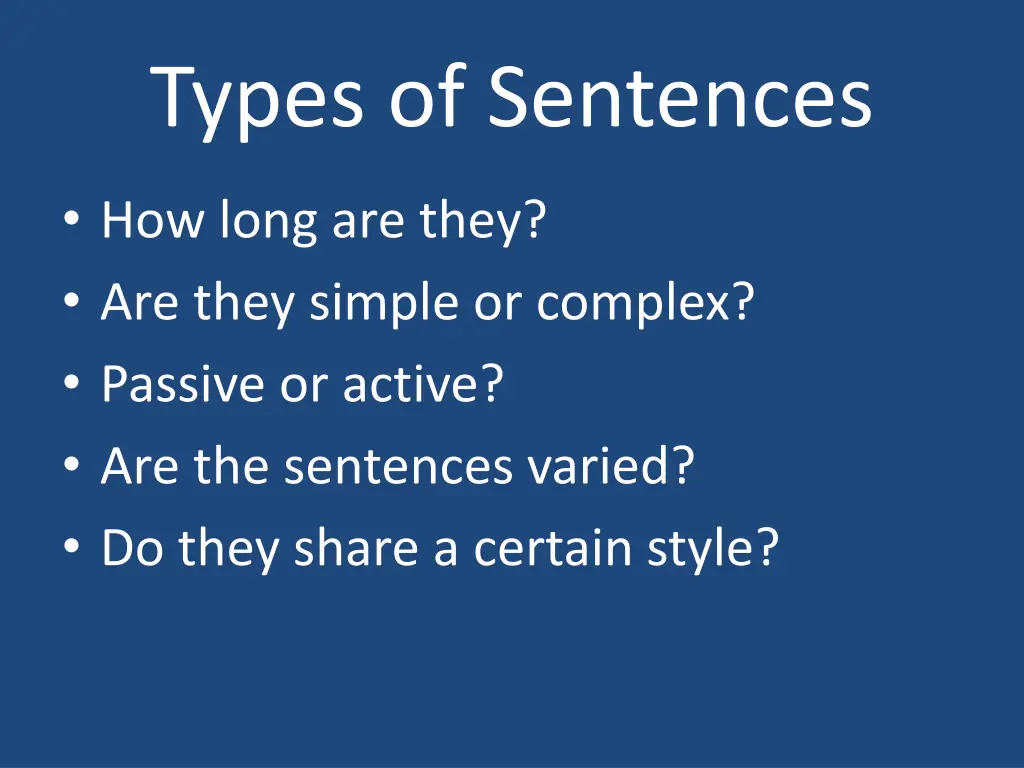 types of sentences