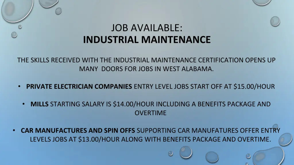 job available industrial maintenance