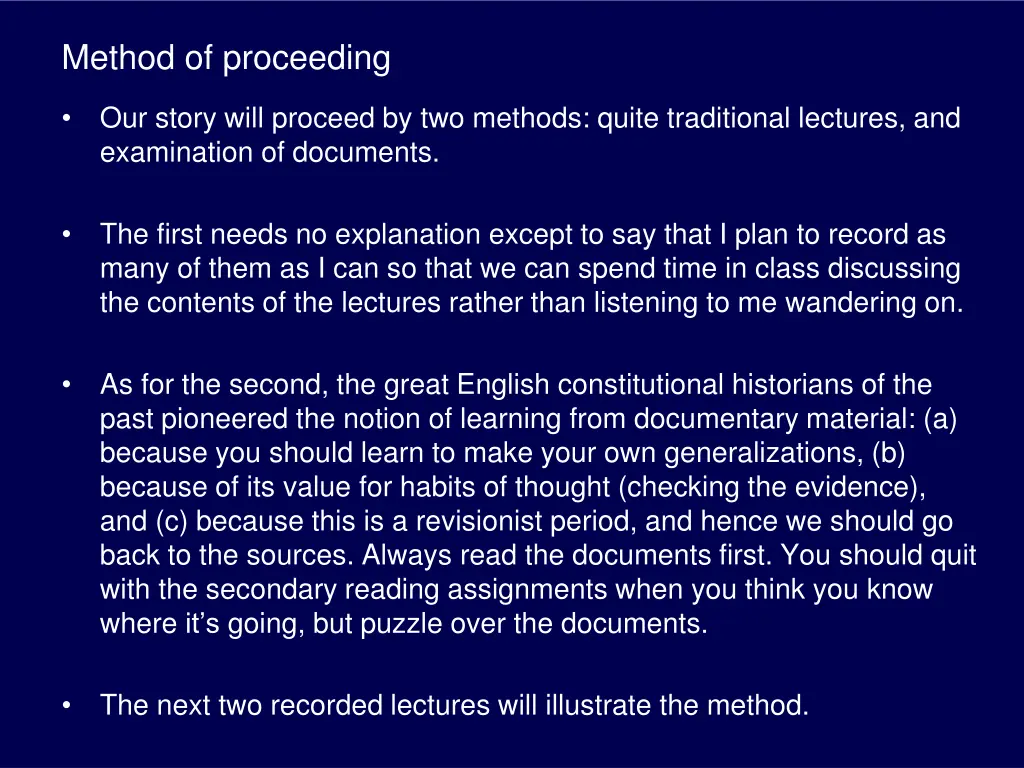 method of proceeding