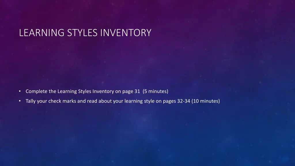 learning styles inventory