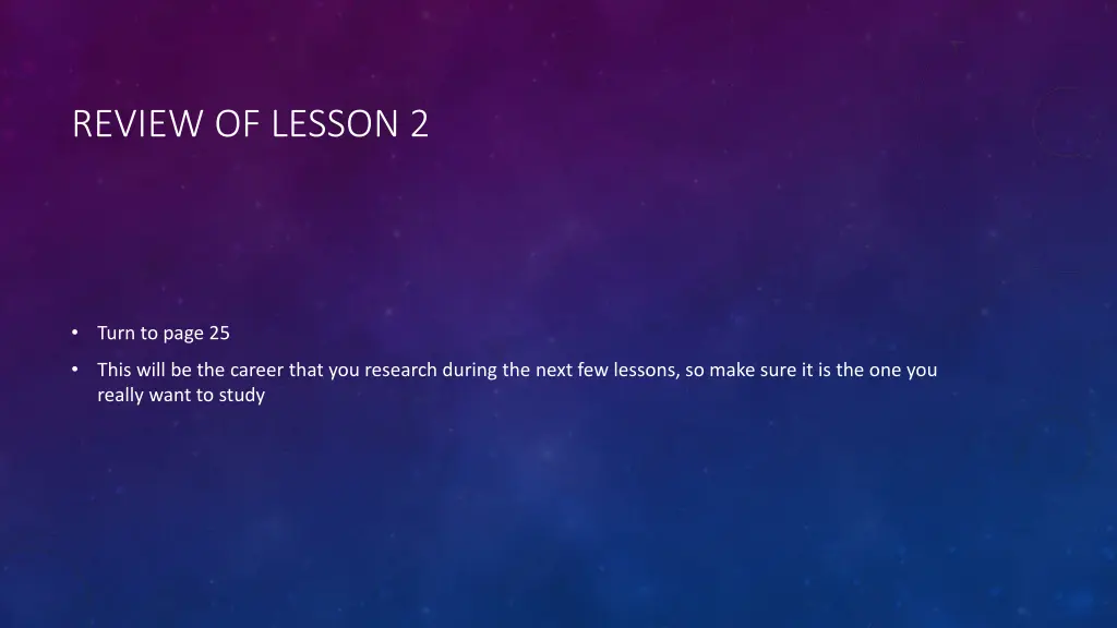 review of lesson 2