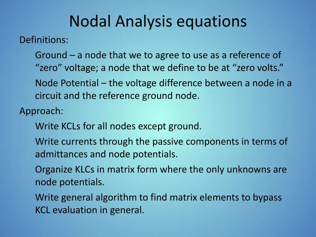 nodal analysis equations