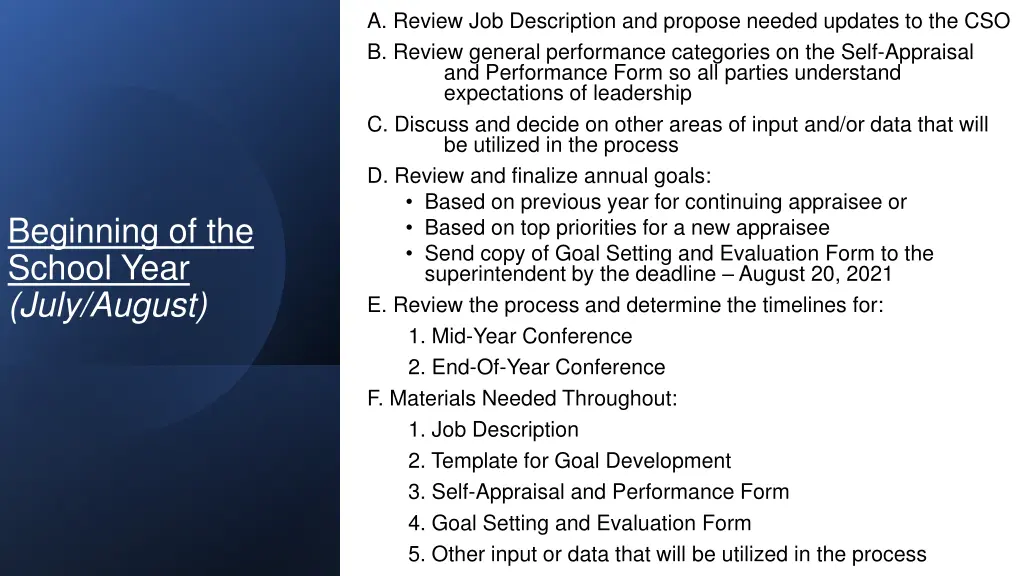 a review job description and propose needed