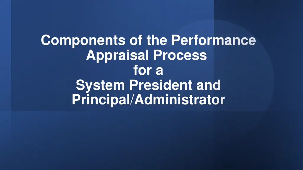components of the performance appraisal process