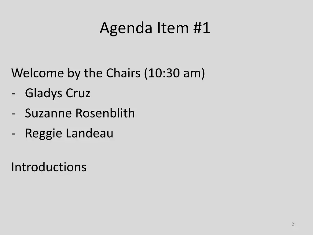 agenda item 1