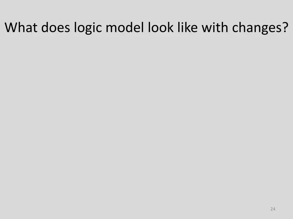 what does logic model look like with changes
