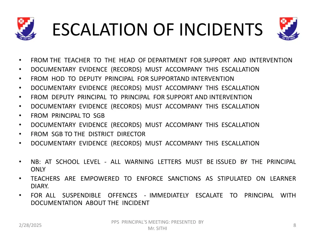 escalation of incidents
