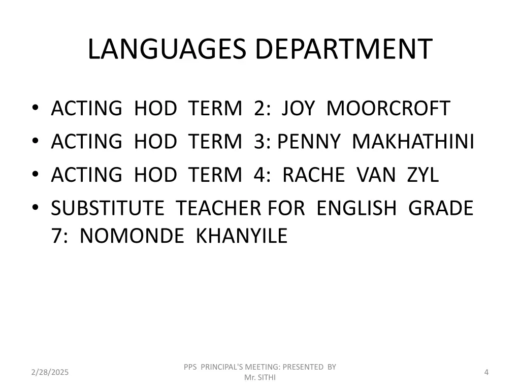 languages department