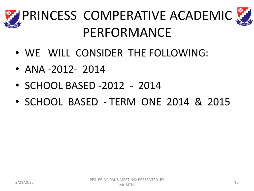 princess comperative academic performance