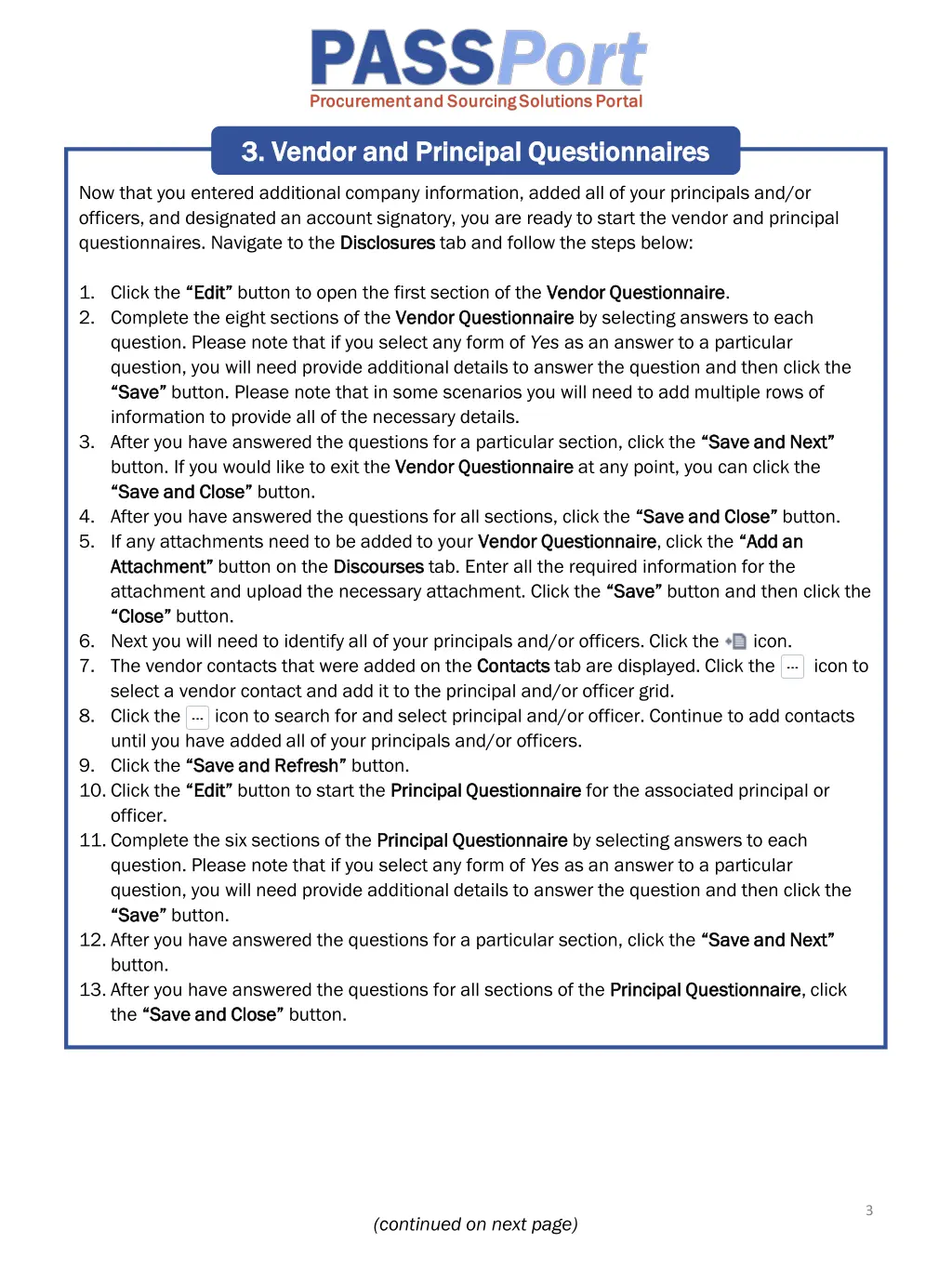 3 vendor and principal questionnaires 3 vendor