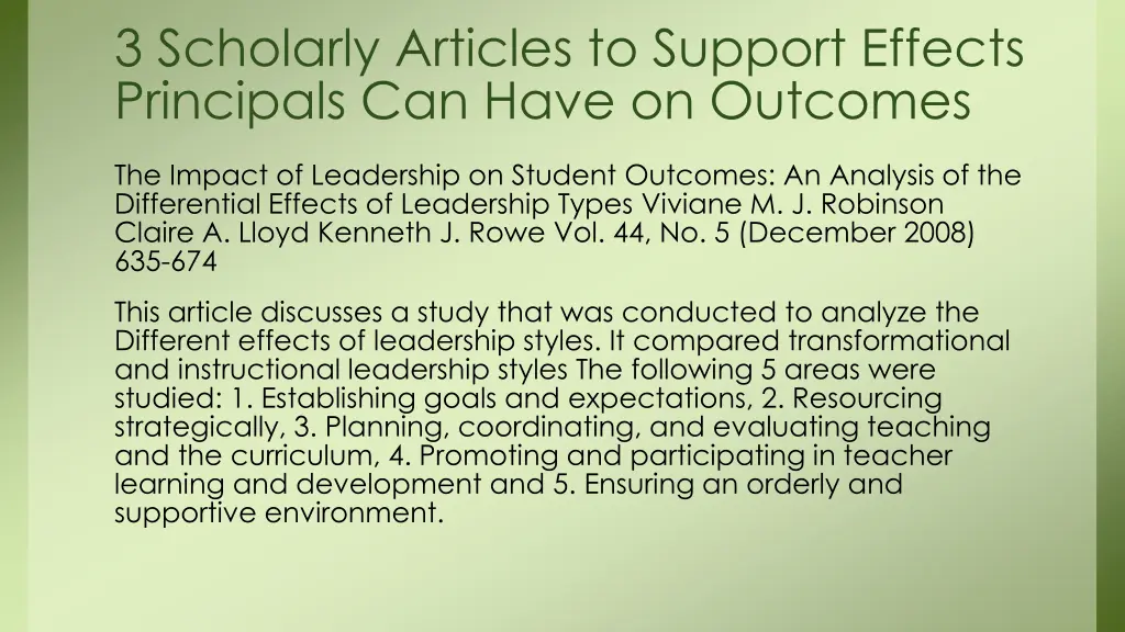3 scholarly articles to support effects