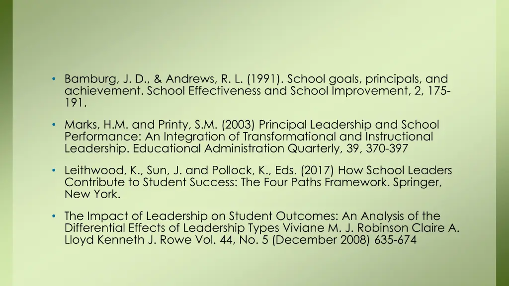 bamburg j d andrews r l 1991 school goals