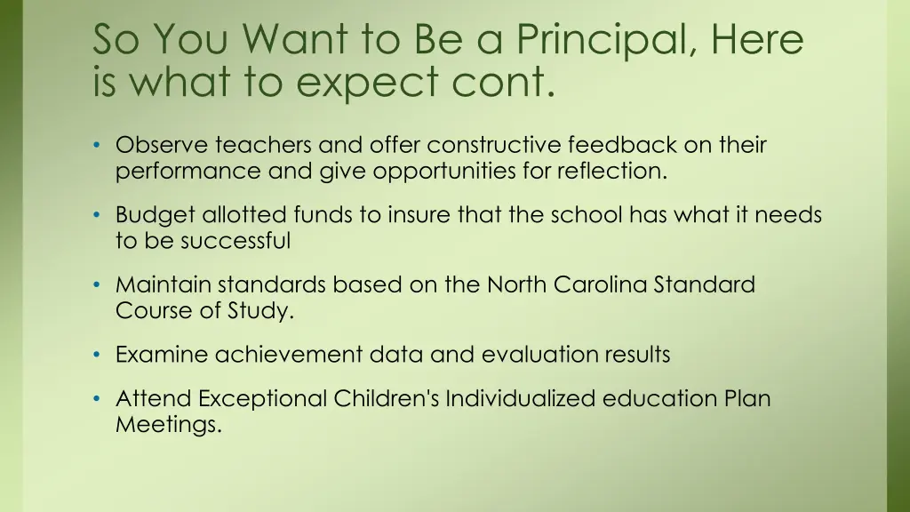 so you want to be a principal here is what