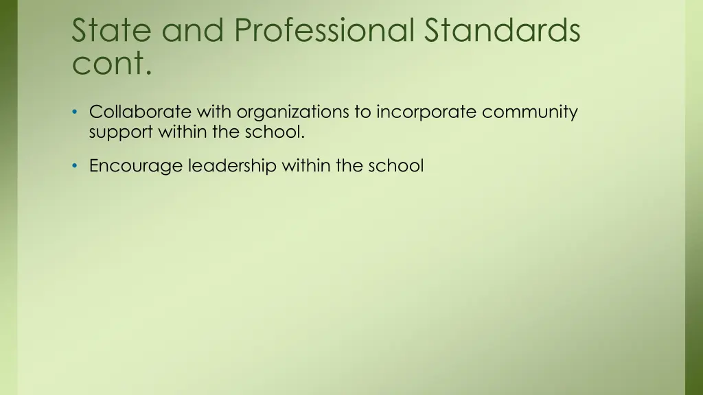 state and professional standards cont