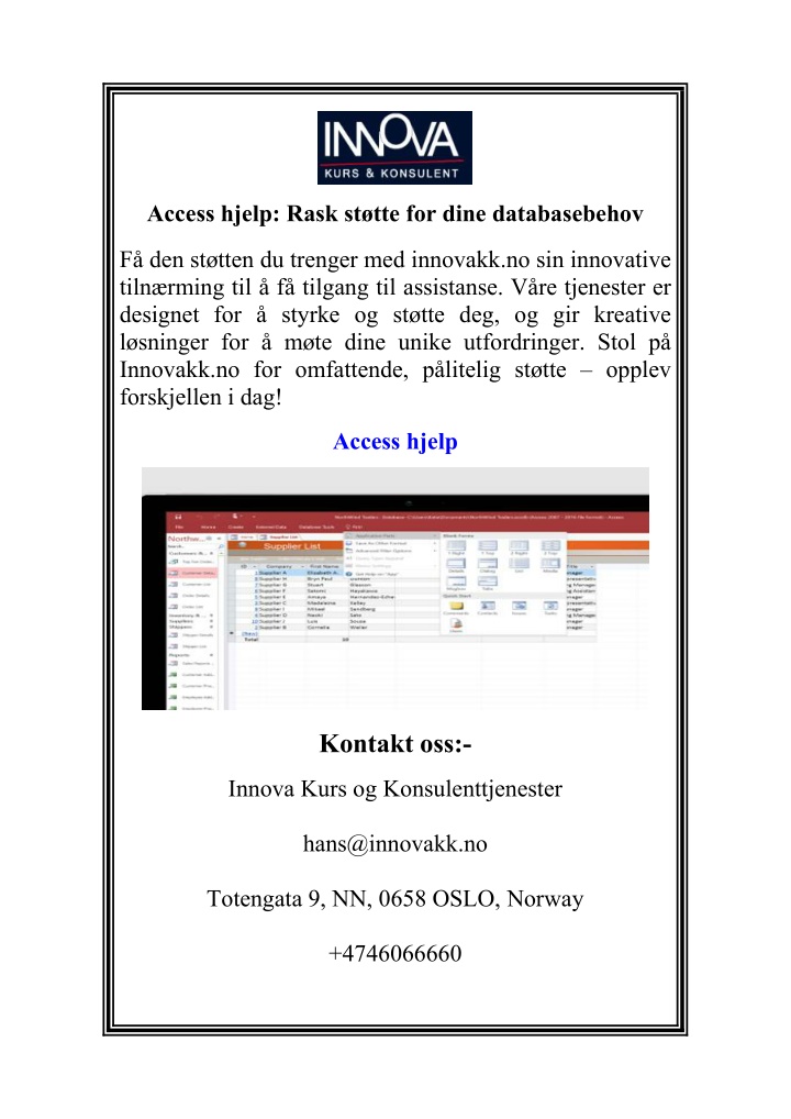 access hjelp rask st tte for dine databasebehov