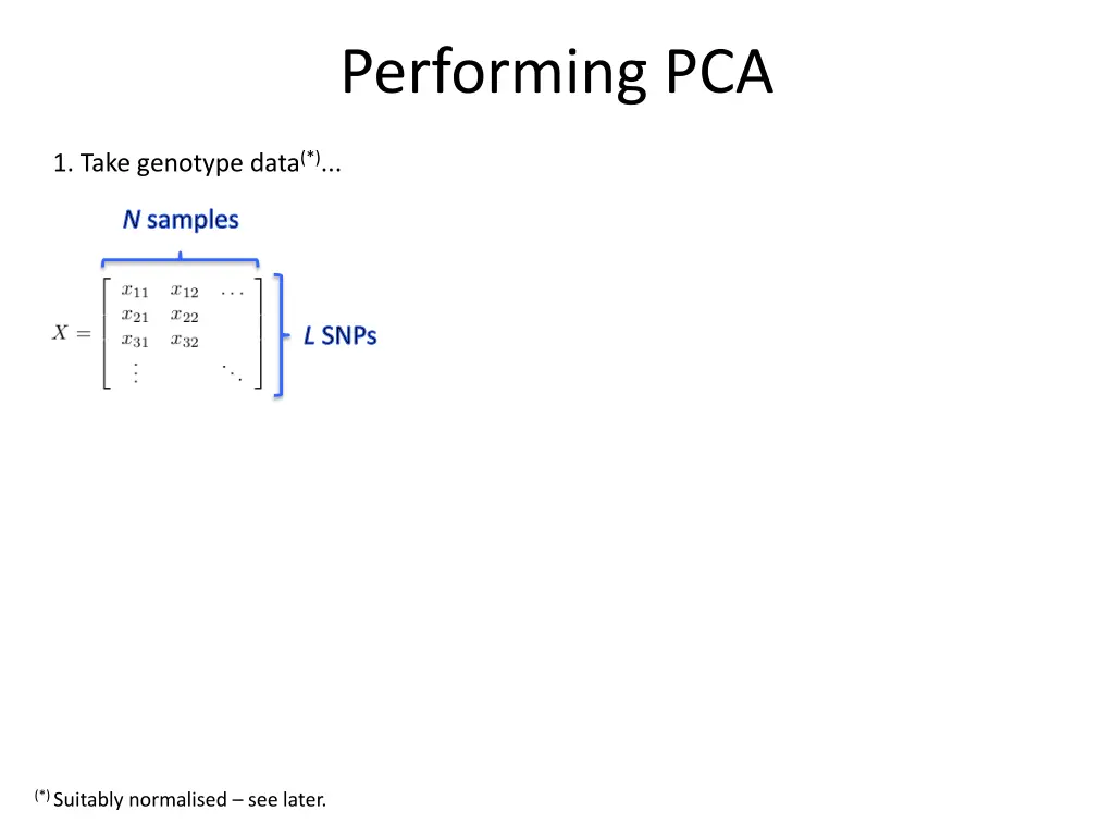 performing pca