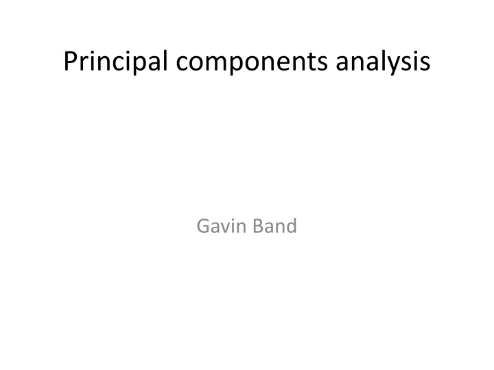 principal components analysis