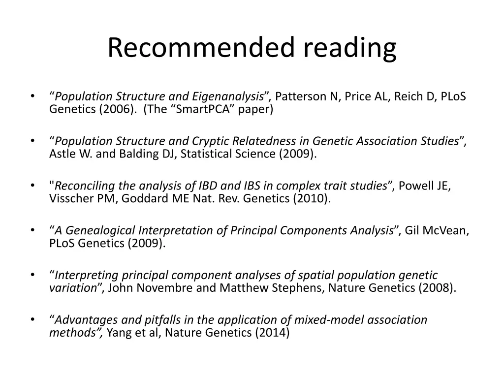 recommended reading