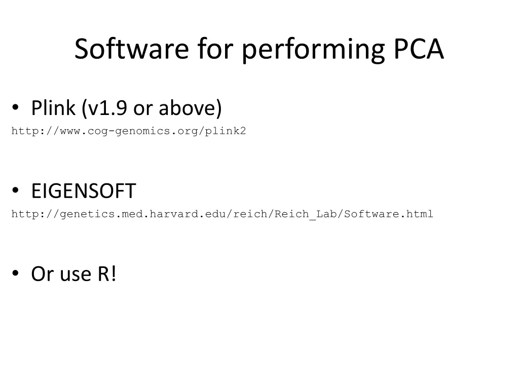 software for performing pca