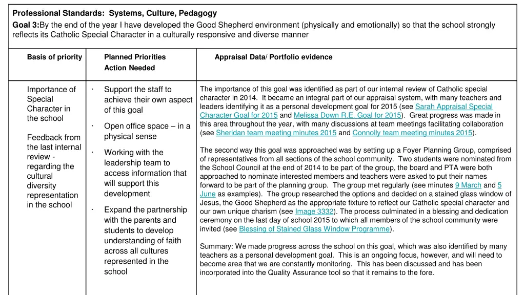 professional standards systems culture pedagogy