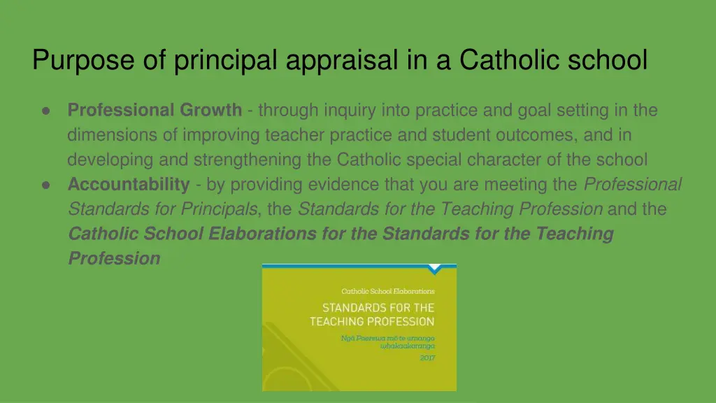 purpose of principal appraisal in a catholic