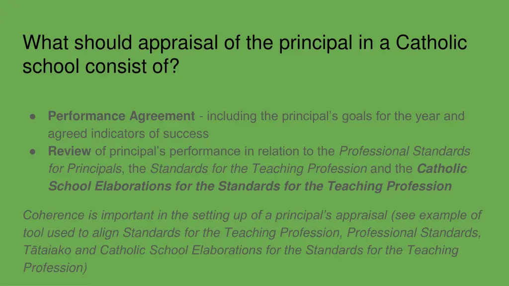 what should appraisal of the principal