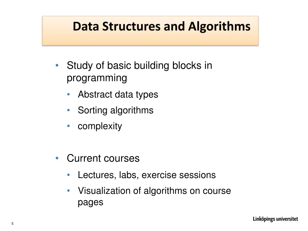 data structures and algorithms