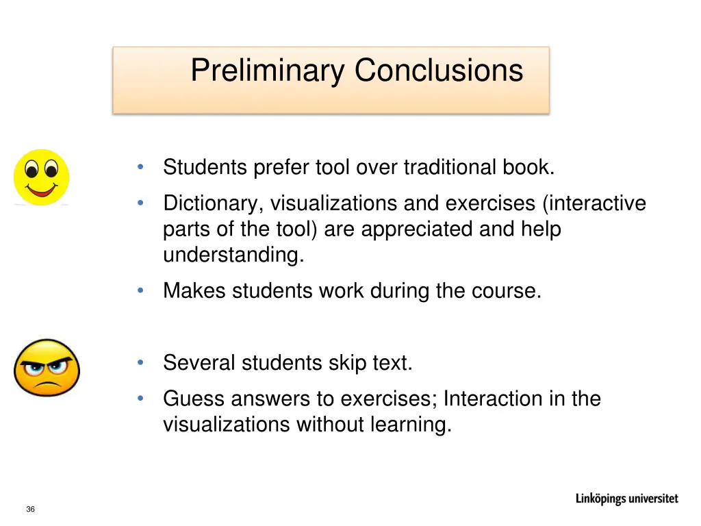 preliminary conclusions