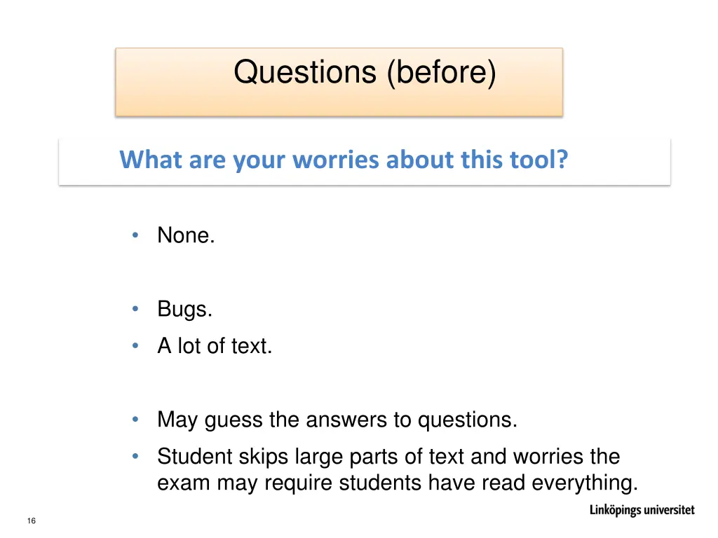 questions before 1