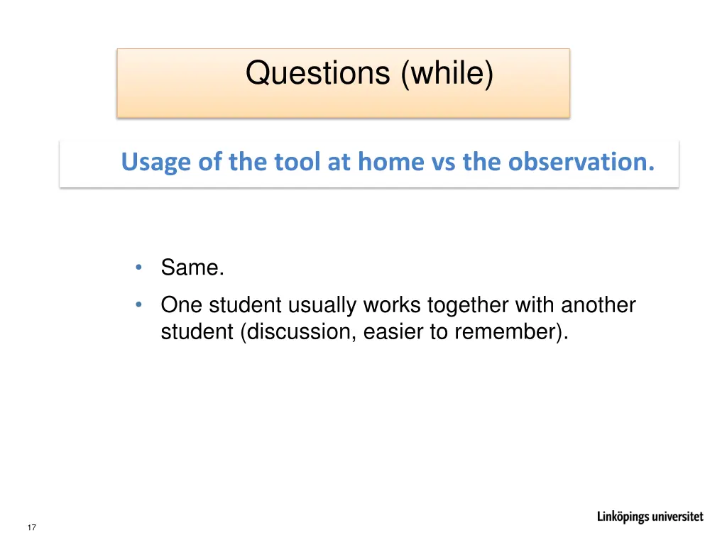 questions while
