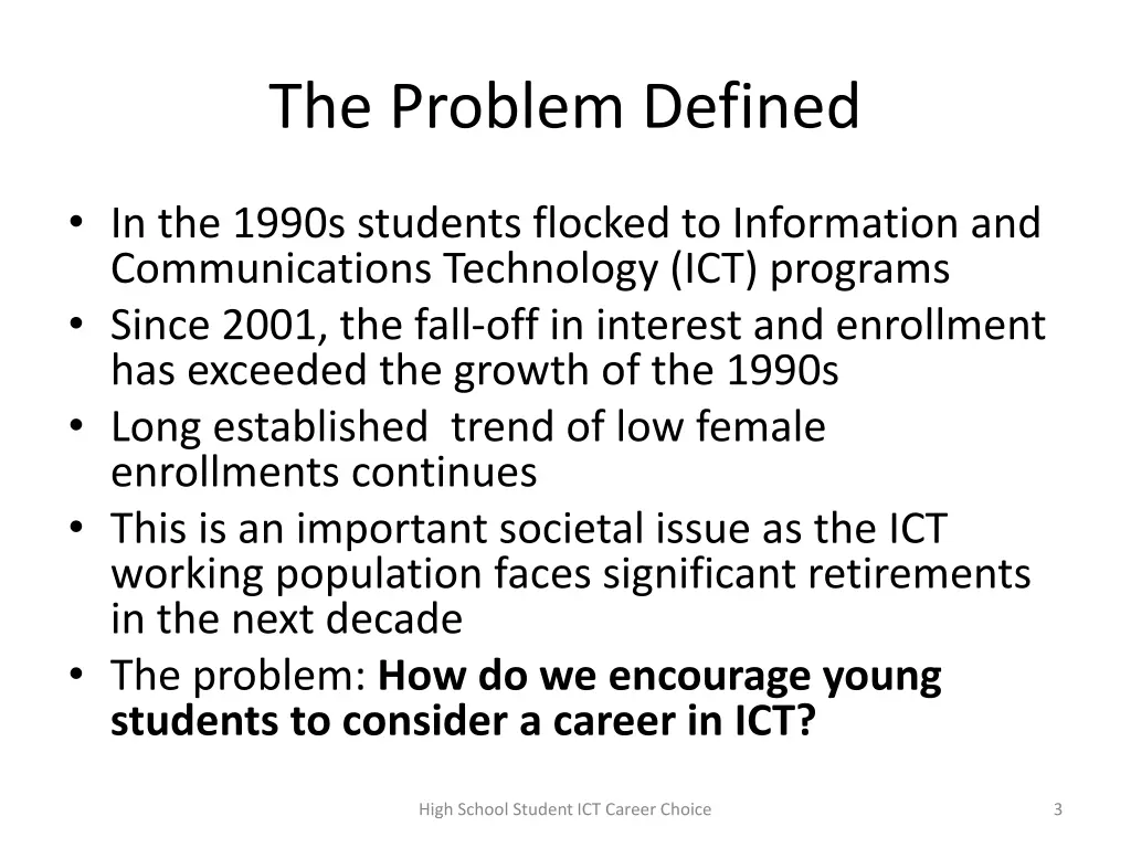 the problem defined