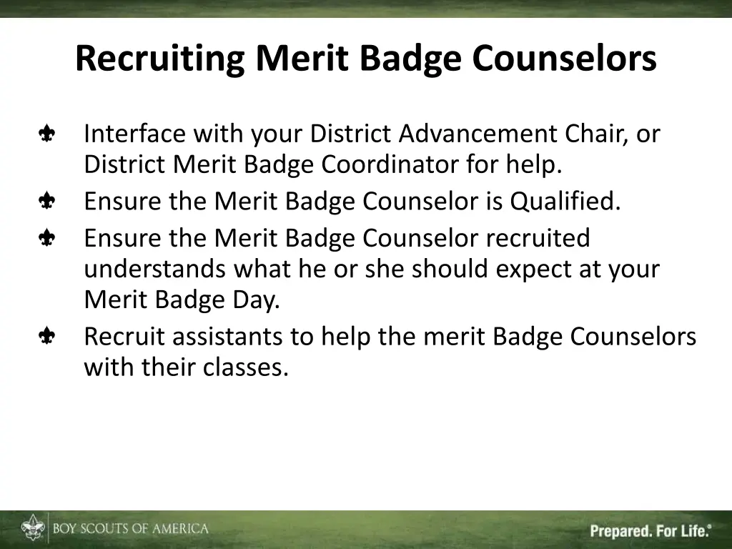recruiting merit badge counselors