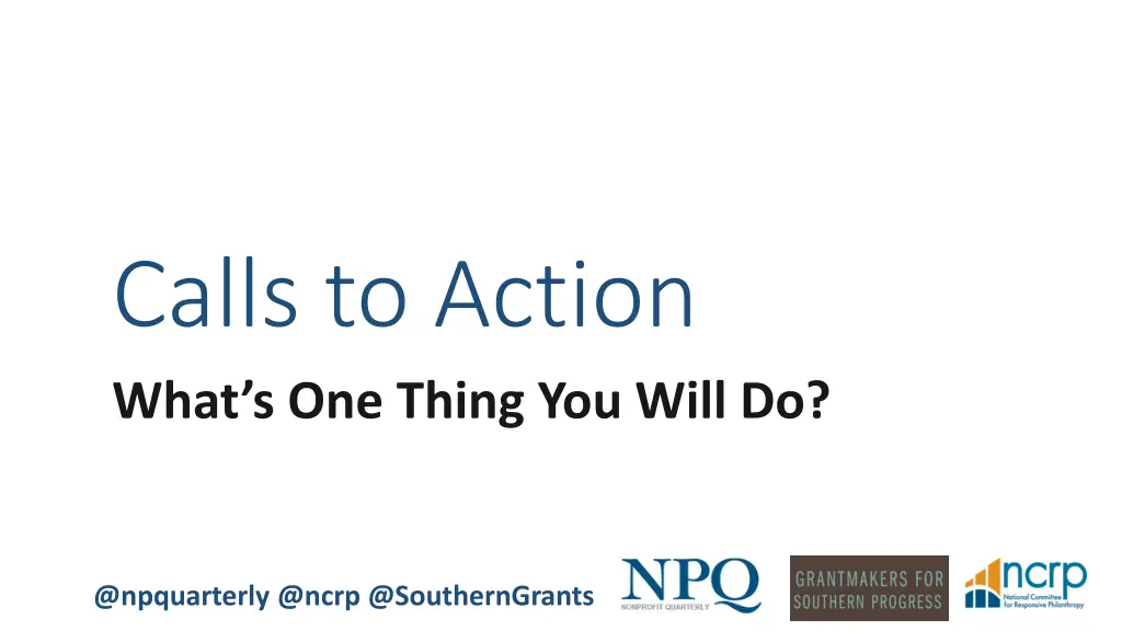 calls to action what s one thing you will do