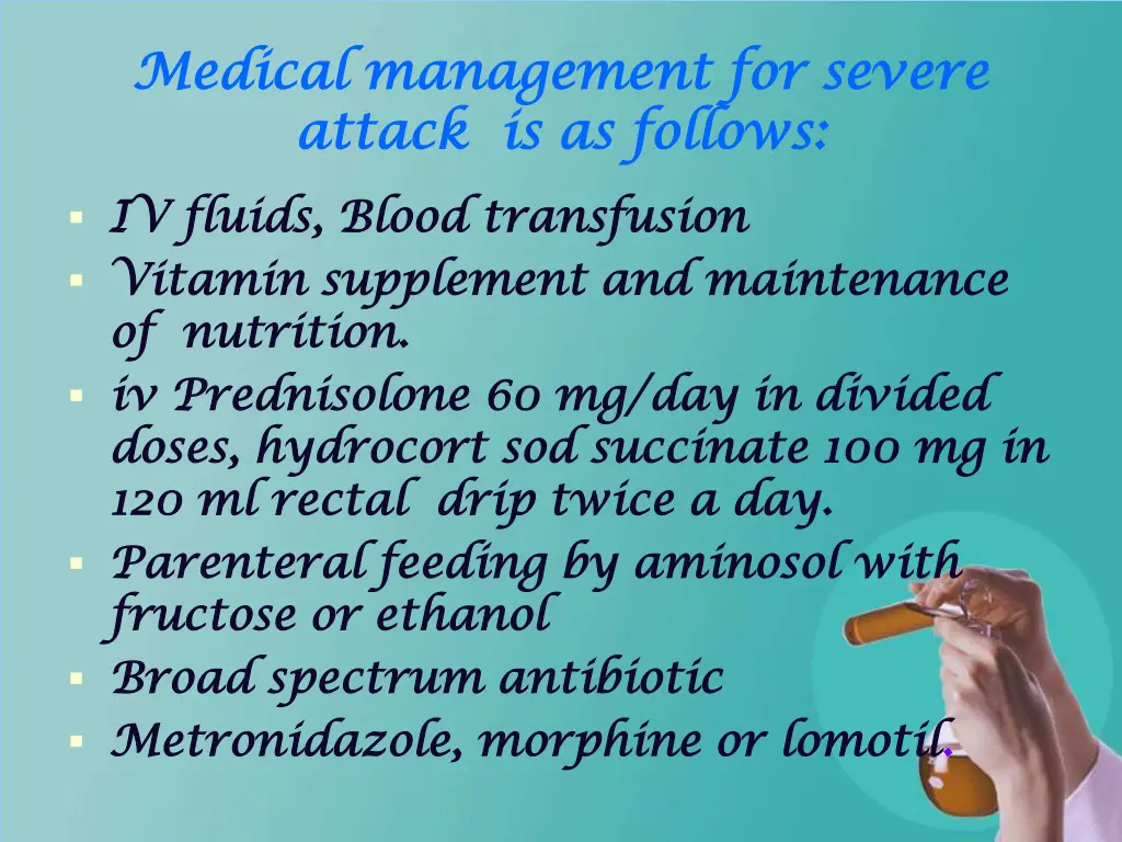m medical management for severe edical management