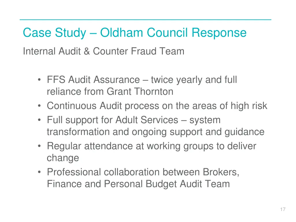 case study oldham council response