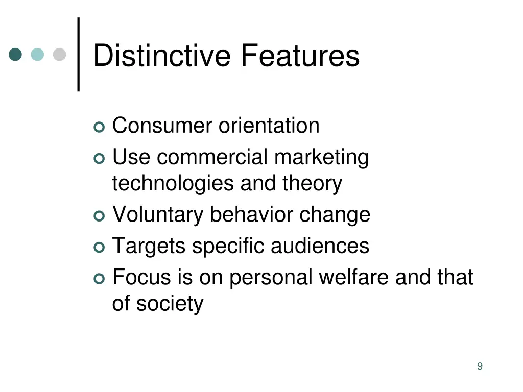 distinctive features