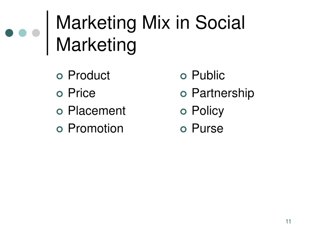 marketing mix in social marketing