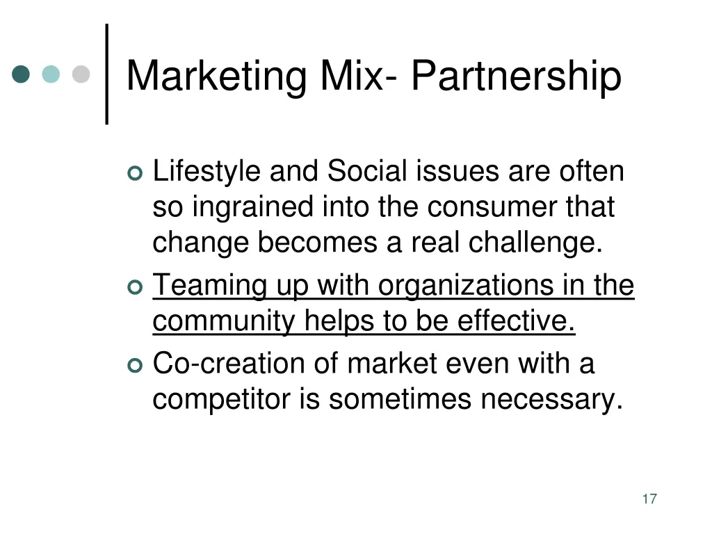 marketing mix partnership