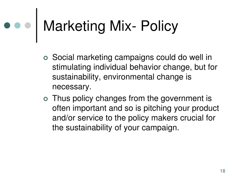 marketing mix policy