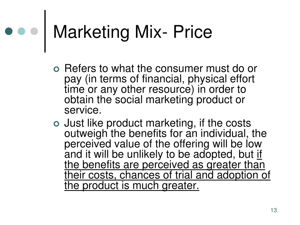 marketing mix price