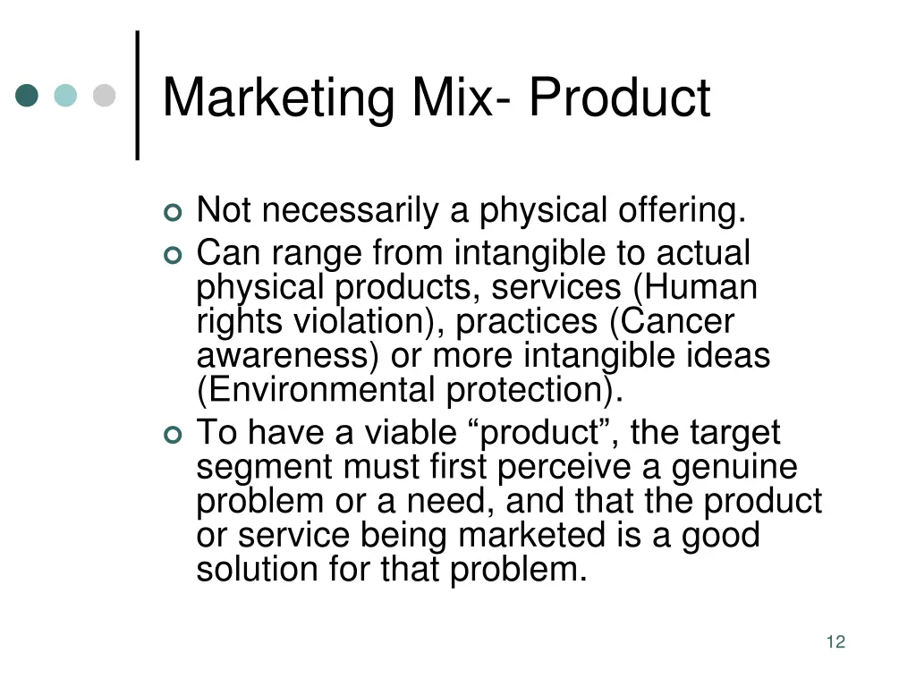 marketing mix product
