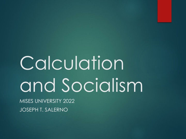 calculation and socialism mises university 2022