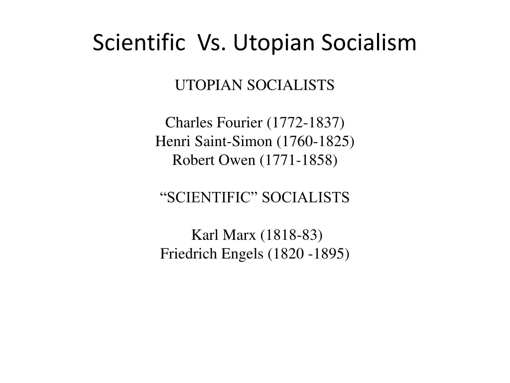 scientific vs utopian socialism