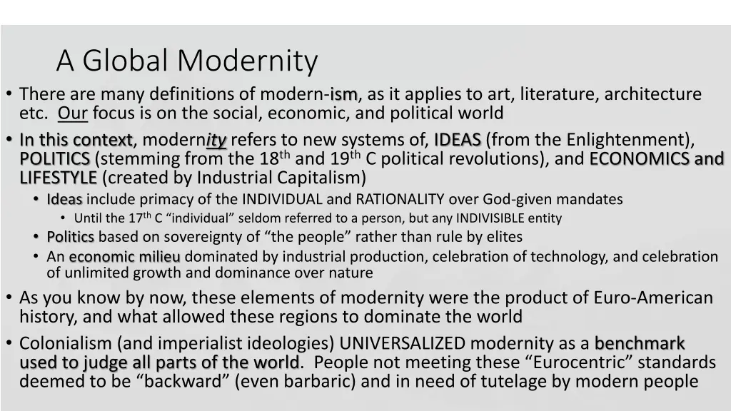 a global modernity there are many definitions