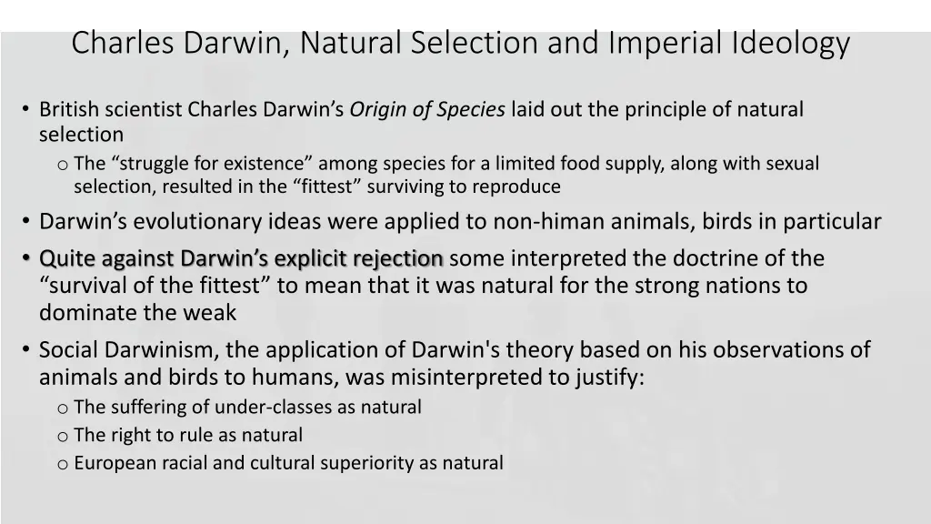 charles darwin natural selection and imperial
